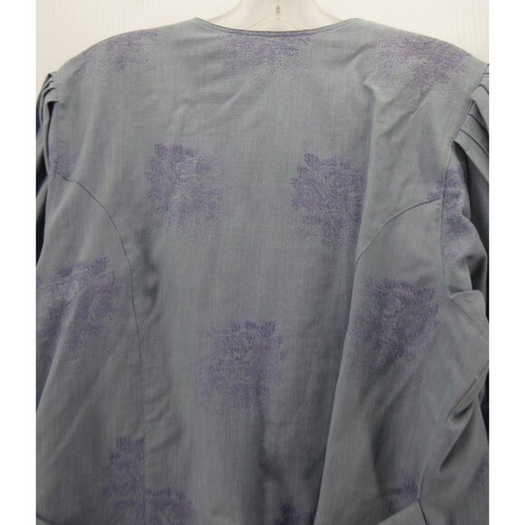 VINTAGE Geiger Top 12 Jacquard Floral Blouse Button Up Austria 42 * - Picture 8 of 13